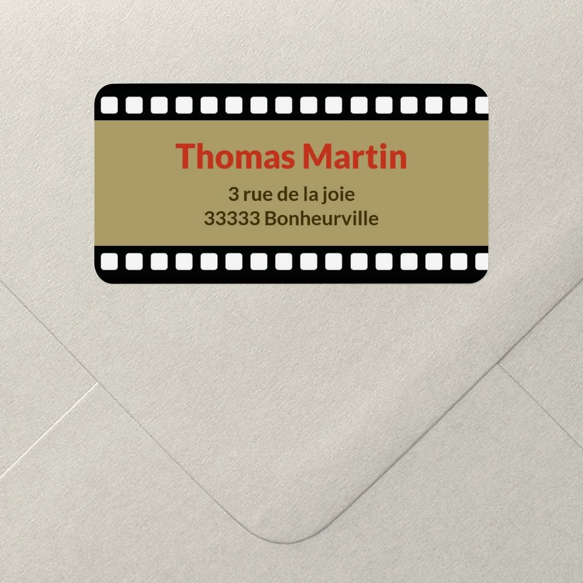 Affiche film anniversaire étiquette adresse