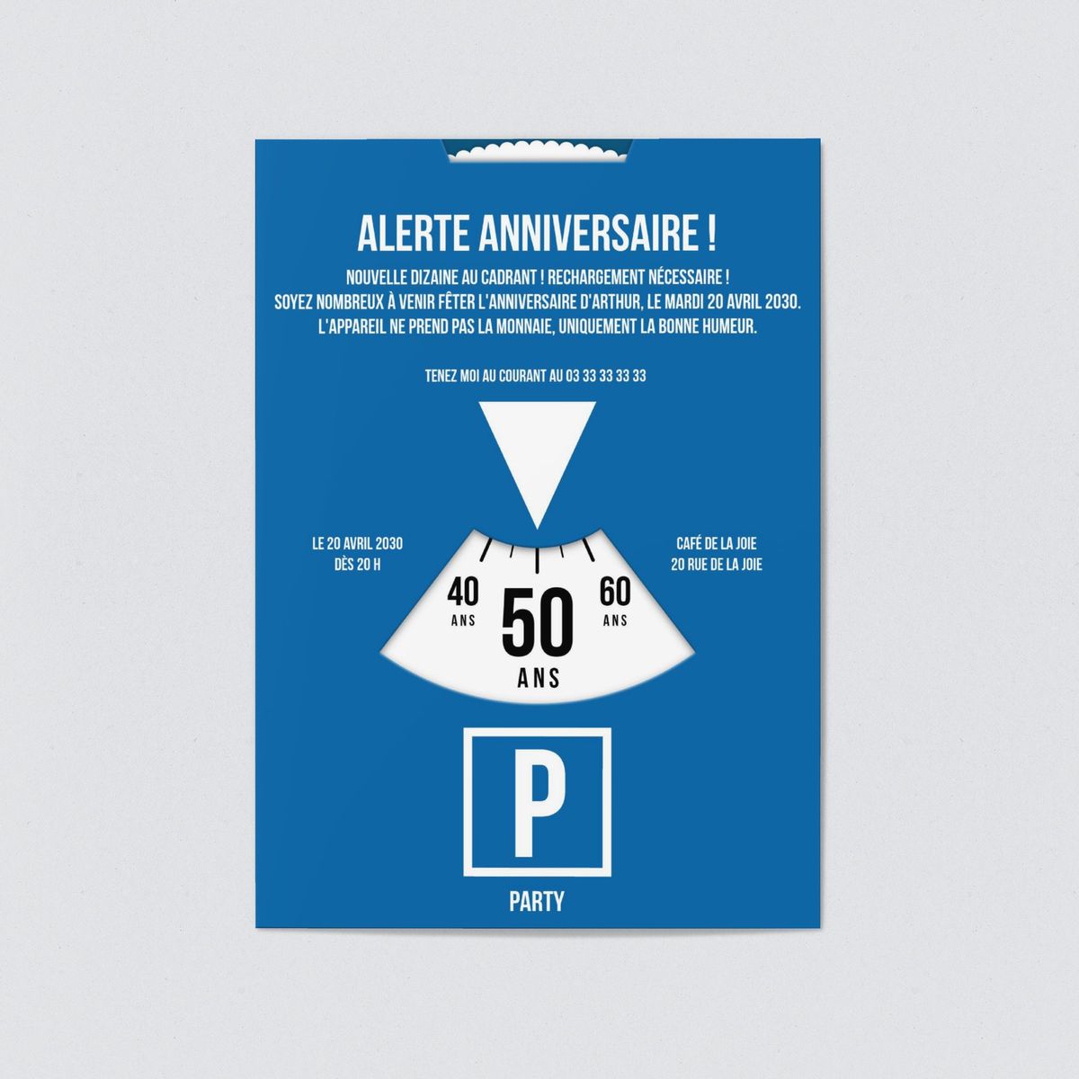 Carte invitation anniversaire 50 ans