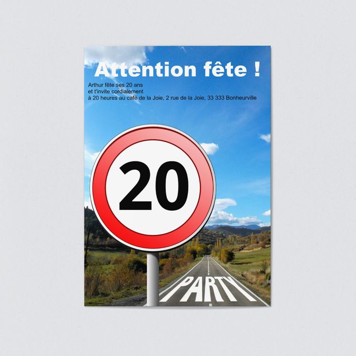 Carte anniversaire 20 ans 