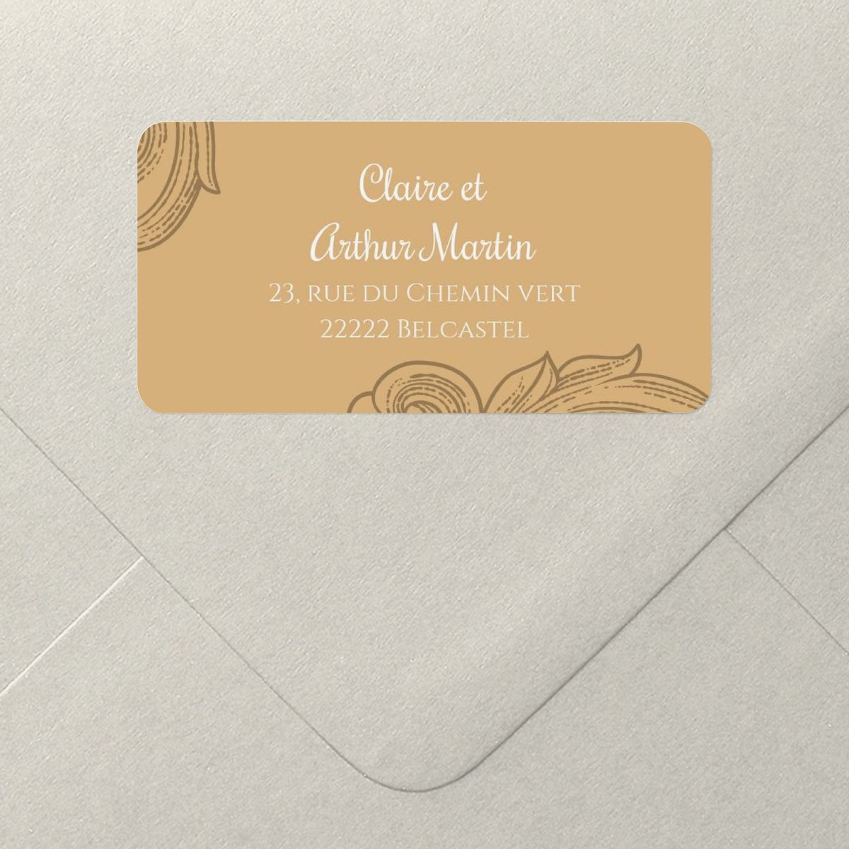 Noces encadrées d'or etiquettes
