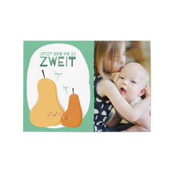 Fotokarten Baby mit Geschwistern, Zwei kleine Birnen