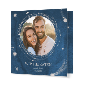 Einladungskarten Hochzeit, Sternschnuppen