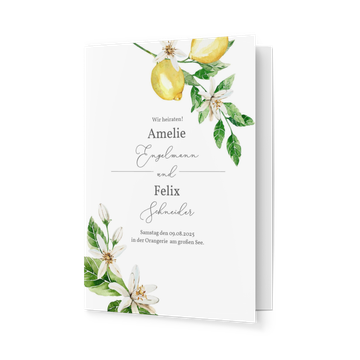 Einladungskarten Hochzeit, Zitronenblüten