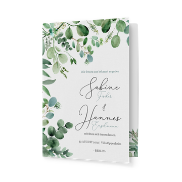 Einladungskarten Hochzeit, Greenery