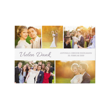 Dankeskarten Hochzeit, Collage Quer