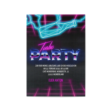 Einladungskarten 30. Geburtstag, Turboparty