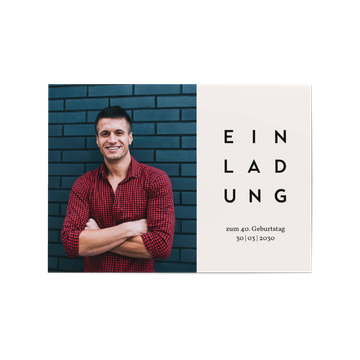 Einladungskarten 40. Geburtstag, Simpel 40