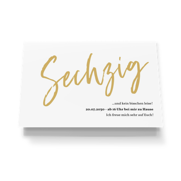 Einladungskarten 60. Geburtstag, Goldene Zahl 60