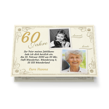 Einladungskarten 60. Geburtstag, Vintage