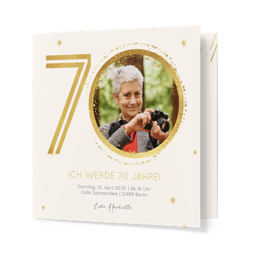 Einladungskarten 70. Geburtstag, 70 goldene Jahre