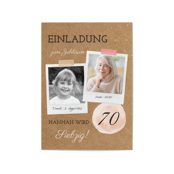Einladungskarten 70. Geburtstag, Kindheitserinnerungen 70