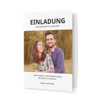 Karten selbst gestalten, Hoch - ein Foto - Mittig