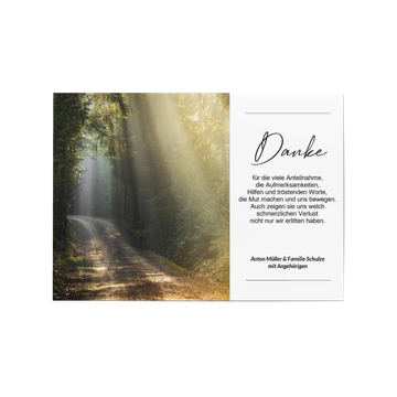 Danksagungskarten Trauer, Trauerweg