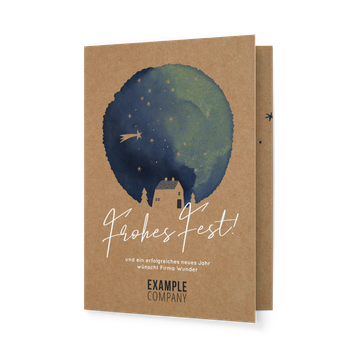 Weihnachtskarten geschäftlich, Aquarellhimmel