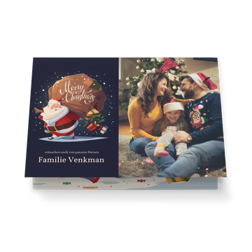 Aktuelle Weihnachtskarten, Weihnachtsmann Geschenke