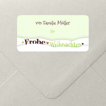 Geschenkaufkleber Weihnachten, Schaukelpferd auf Grün