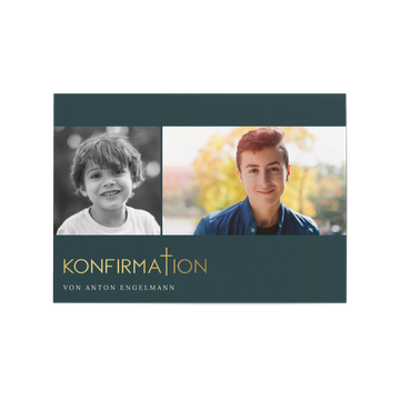 Danksagungskarten Konfirmation, Goldenes Kreuz