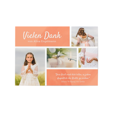 Dankeskarten Kommunion, Wasserfarbenkreise