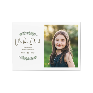 Dankeskarten Kommunion, Floral