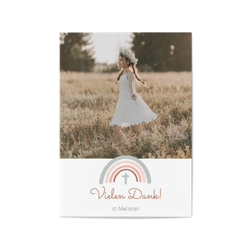 Dankeskarten Kommunion, Sanfter Regenbogen