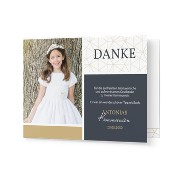 Dankeskarten Kommunion, Initial