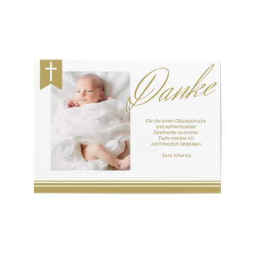 Dankeskarten Taufe, Eleganter Schriftzug