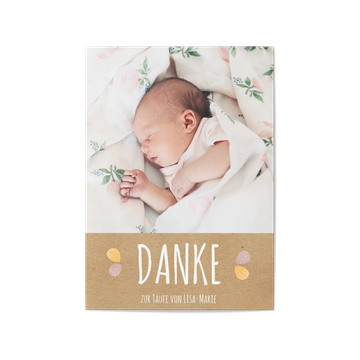 Dankeskarten Taufe, Kleine Blume Danke