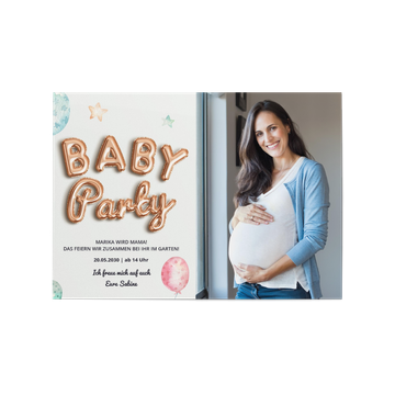Einladungskarten Babyparty, Ballon