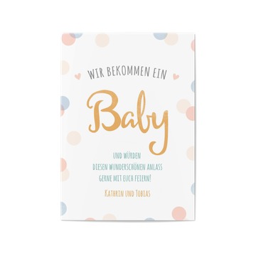 Einladungskarten Babyparty, Pünktchen