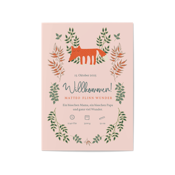Geburtskarten, Schlafender Fuchs Rosé