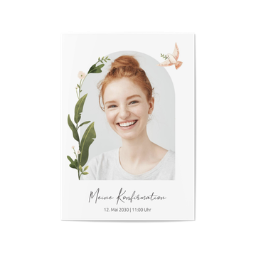 Einladungskarten Konfirmation, Blütenbogen