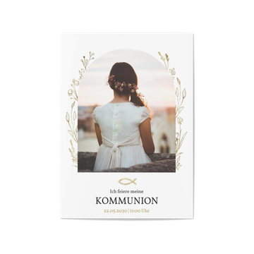 Einladungskarten Kommunion, Goldblüte