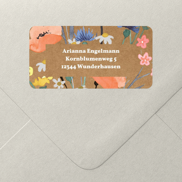 Adressaufkleber Kommunion, Kornblumen