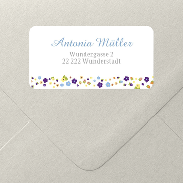 Adressaufkleber Kommunion, Blumenkreuz