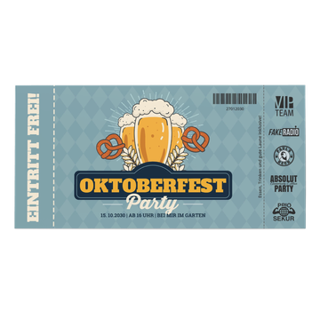 Einladungskarten Oktoberfest, Oktoberfest Ticket
