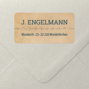 Adressaufkleber zum Geburtstag, Retro Eintrittskarte