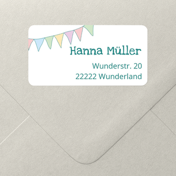 Adressaufkleber zum Geburtstag, Wimpel