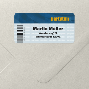 Adressaufkleber zum Geburtstag, Ticket
