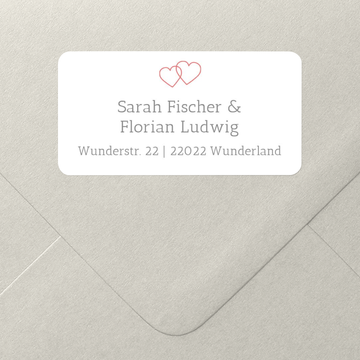 Adressaufkleber Hochzeit, Liebe im Doppelpack