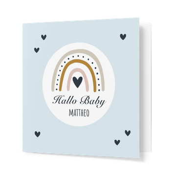Grusskarten Geburt online bestellen, Regenbogen