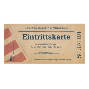 Einladungskarten Geburtstag, Retro Eintrittskarte