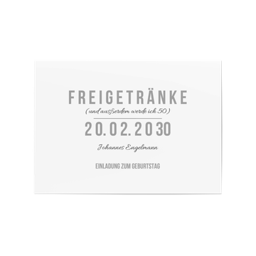 Einladungskarten Geburtstag, Freigetränke