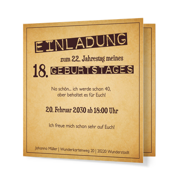 Einladungskarten Geburtstag, Geburtstagspapier