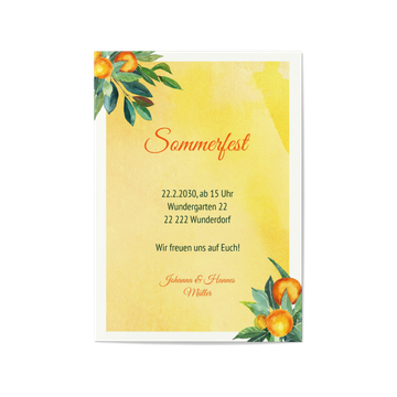 Einladungskarten Sommerfest, Mandarinen