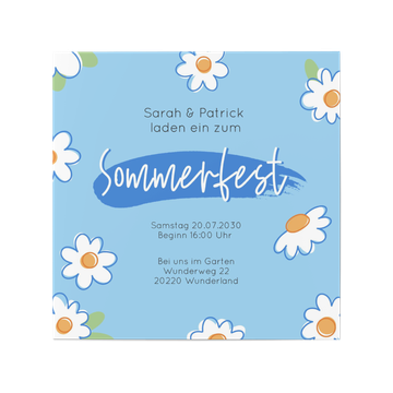 Einladungskarten Sommerfest, Gänseblumen