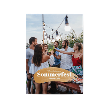 Einladungskarten Sommerfest, Warmes Aquarell