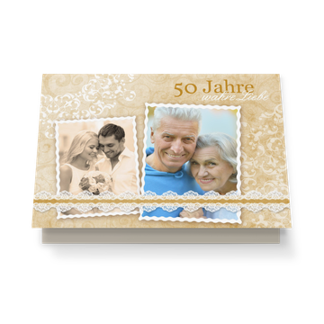 Einladungskarten zum Hochzeitstag, Wahre Liebe in Gold