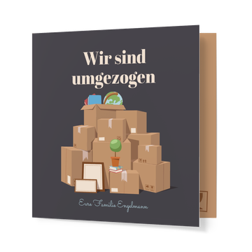 Umzugskarten selbst gestalten, Kartonstapel