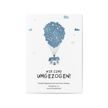 Umzugskarten selbst gestalten, Luftballonhaus