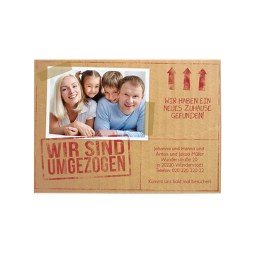 Umzugskarten selbst gestalten, Karton